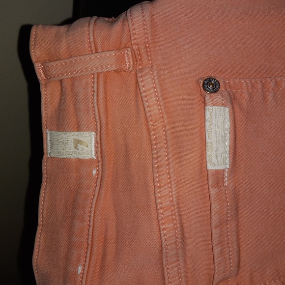 7 For All Mankind pink skinny jeans frayed at ankle size 32 - Picture 5 of 7